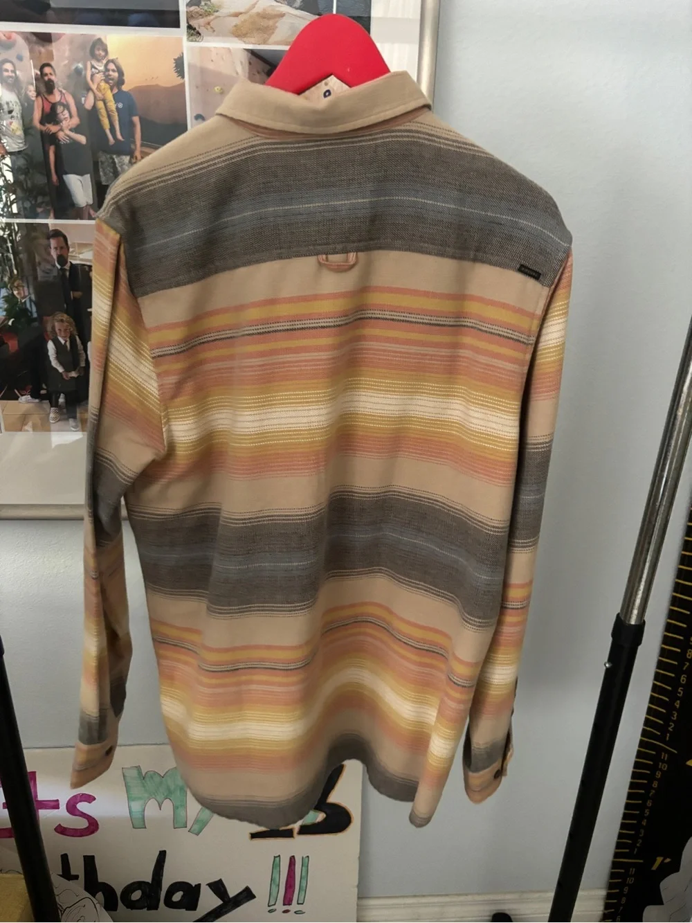 Banana Republic Striped Button-Down Shirt in Beige, Gray and Yellow